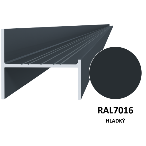UT profil 50x44x6000 mm, materiál EN AW-6060 T66, hliník s povrchovou úpravou antracit RAL7016, cena za KUS